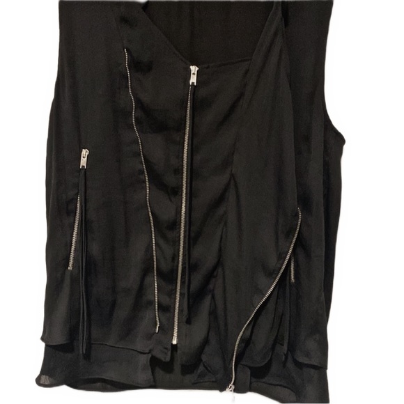Zara Silky Moto Zippered Vest - Picture 6 of 10